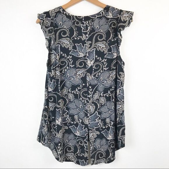 Sanctuary Womens Floral Blouse Size Small Black Gray Sleeveless Button Front - Picture 6 of 6